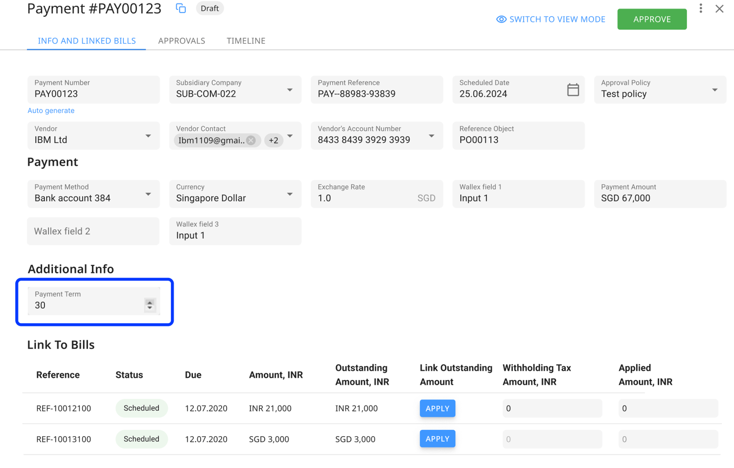 How to add custom fields in Peakflo's Accounts Payable Payments?