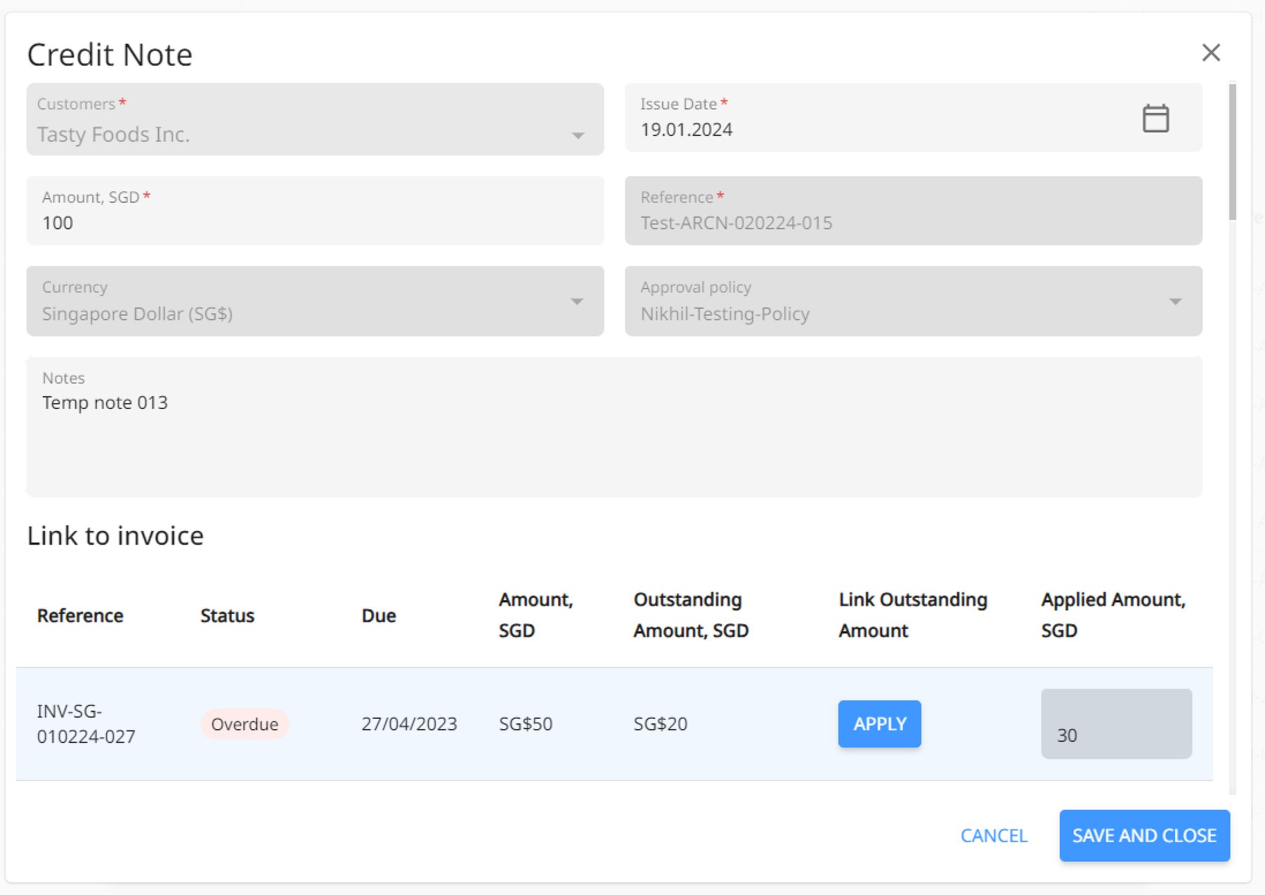 How to unapply credit note?
