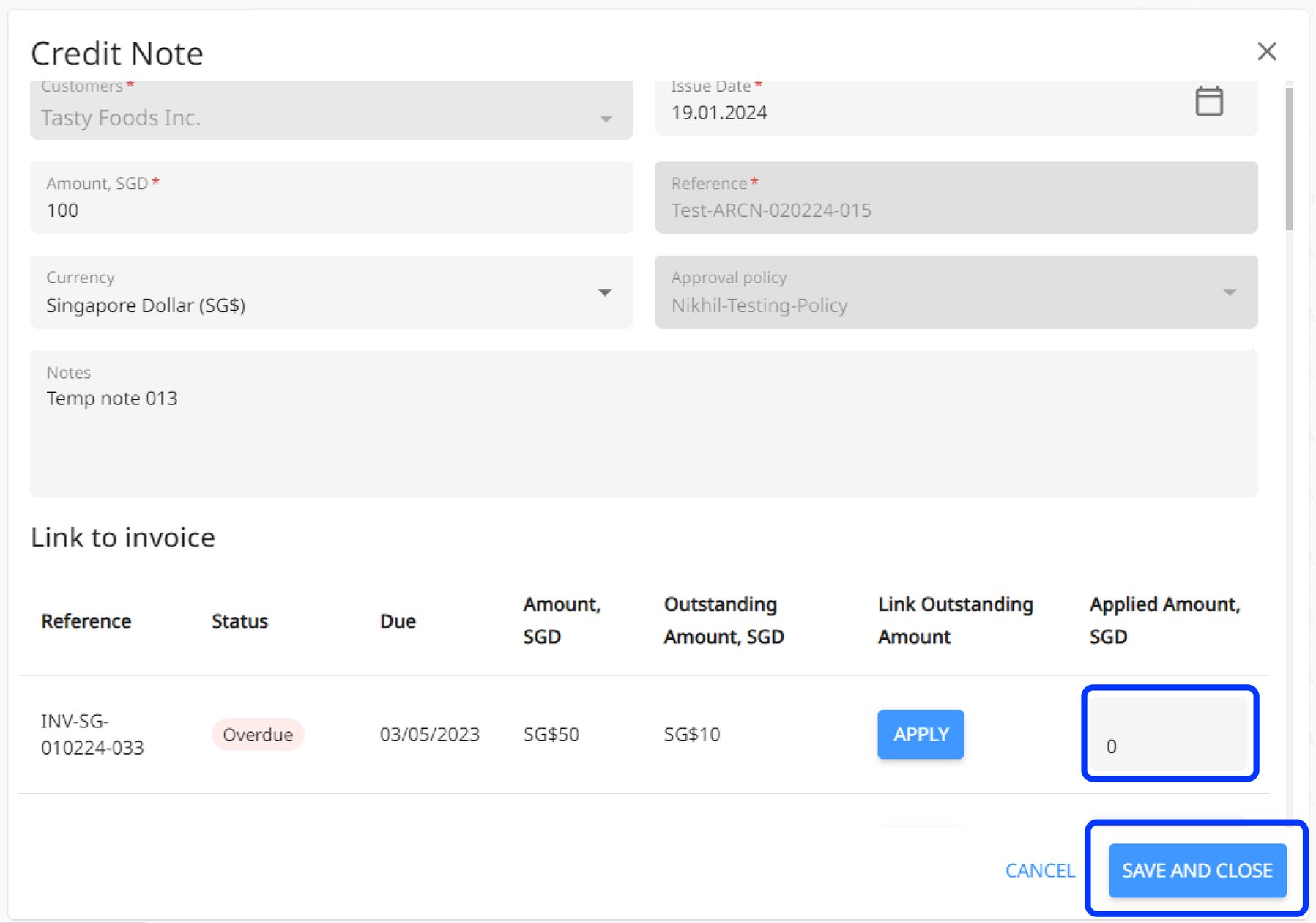 How to unapply credit note?