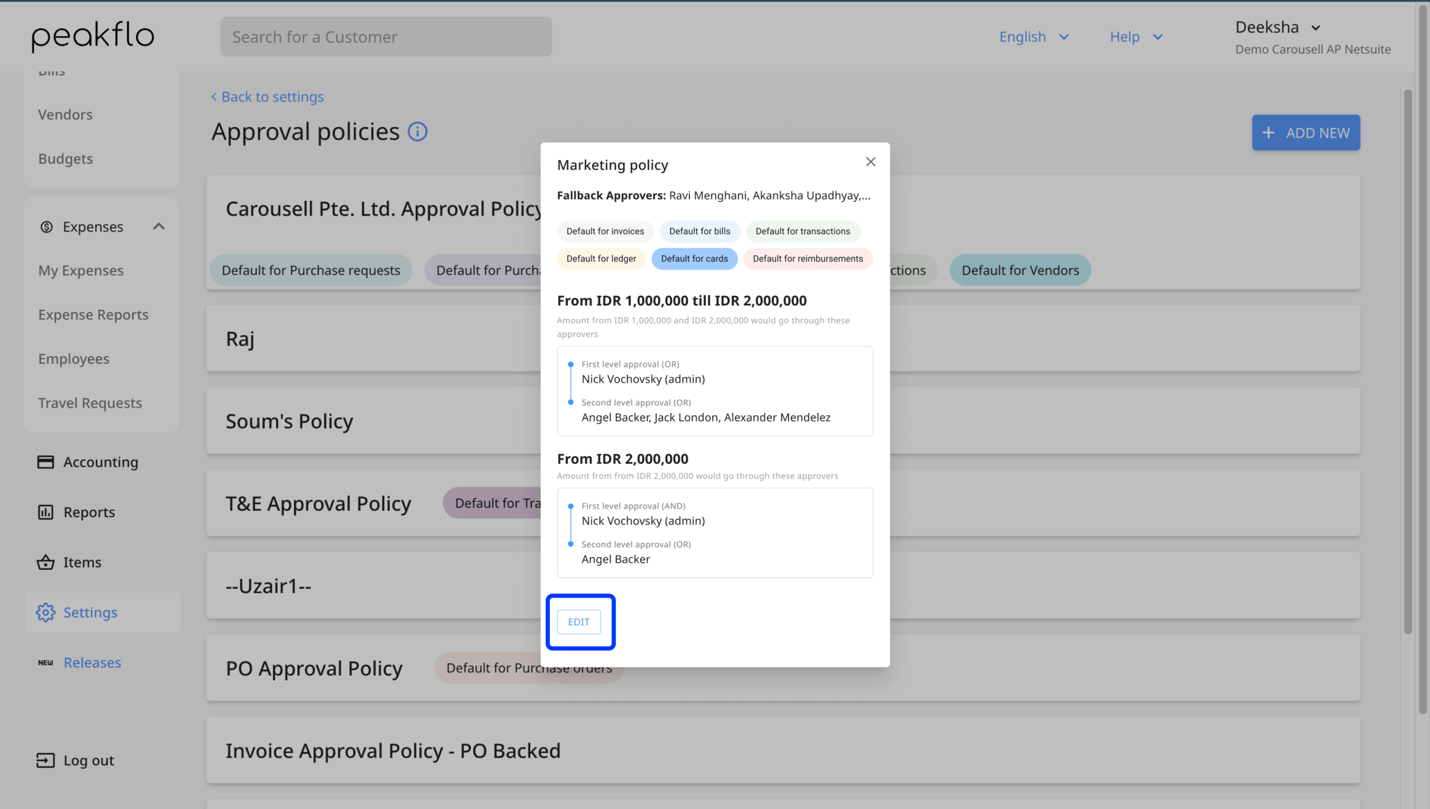 Who is a fallback approver and how to add them to approval policies?